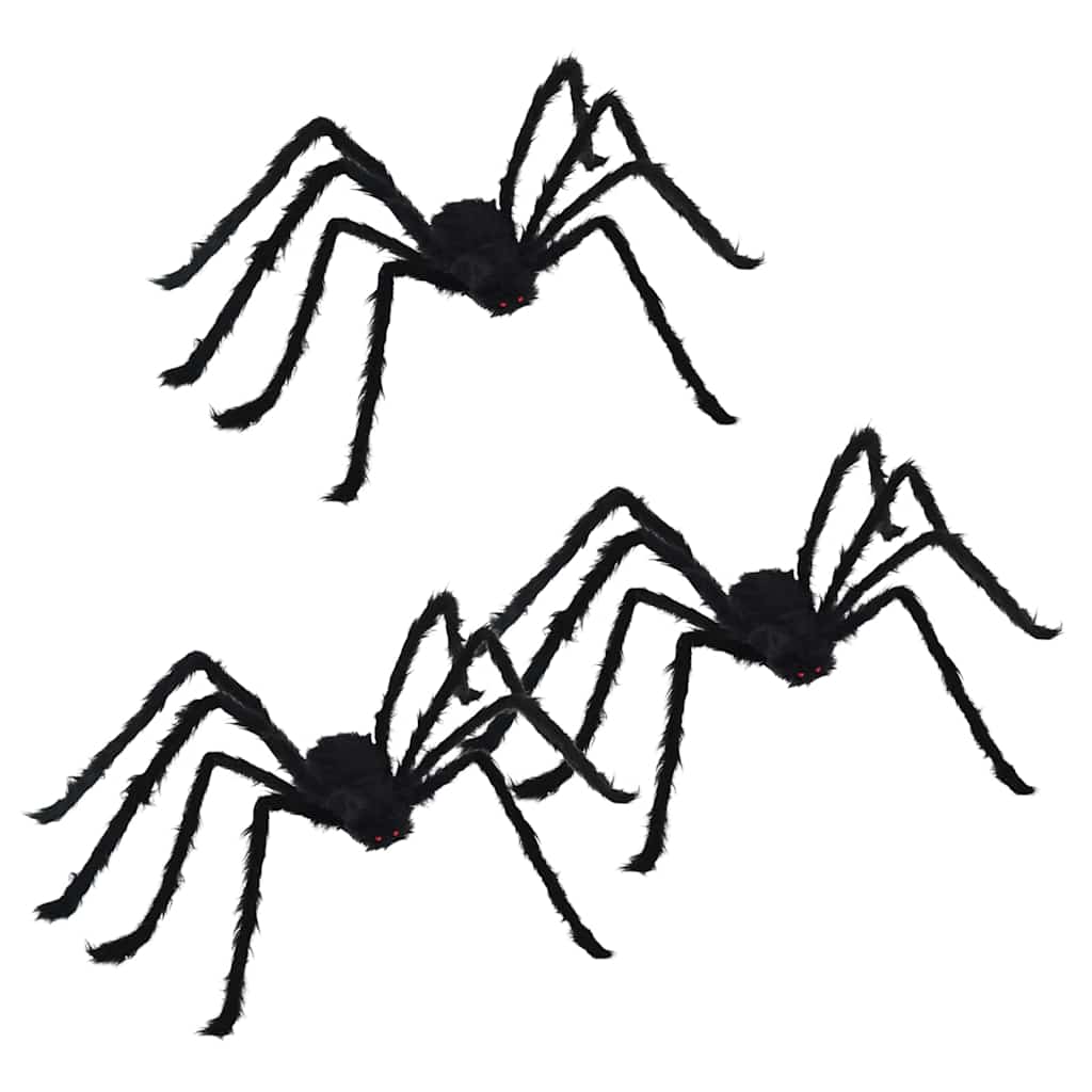 Vidaxl halloween spin decoratie 3 pcs zwart 150 cm polyester en staal