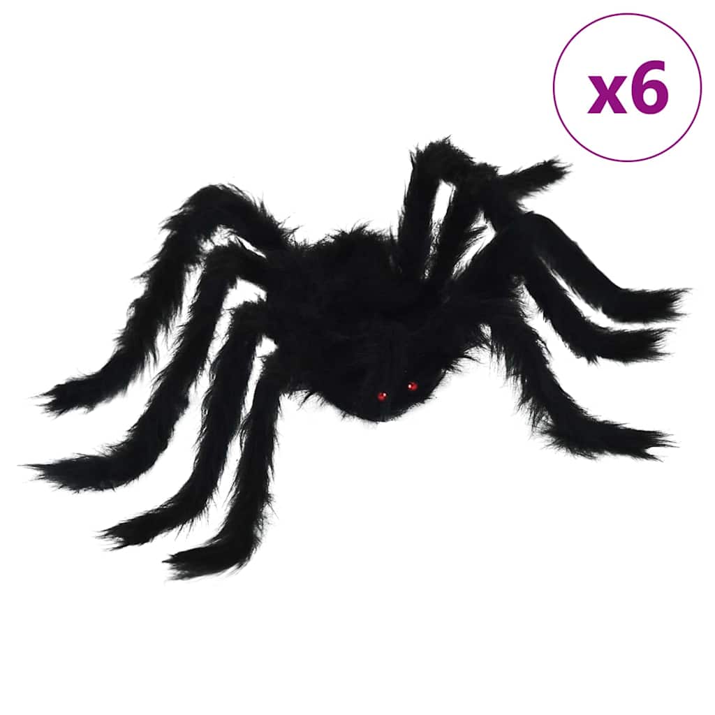 Vidaxl halloween spin decoratie 6 pcs zwart 75 cm polyester en staal