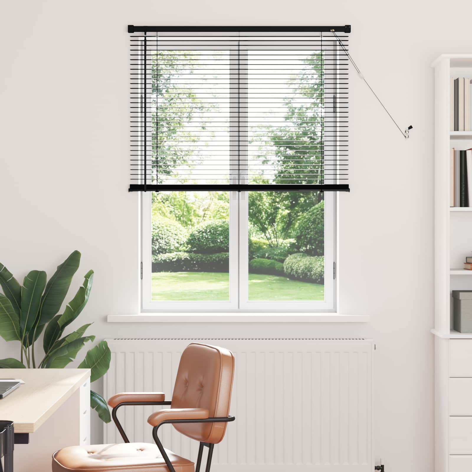 Tenda veneziana Vidaxx regolabile nera 150 x 100 cm PVC