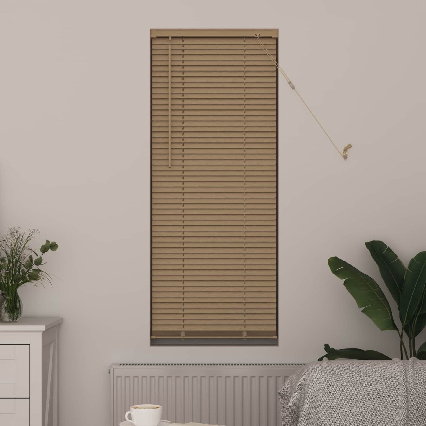 Tenda veneziana Vidaxx marrone chiaro con motivo 150 x 40 cm in PVC