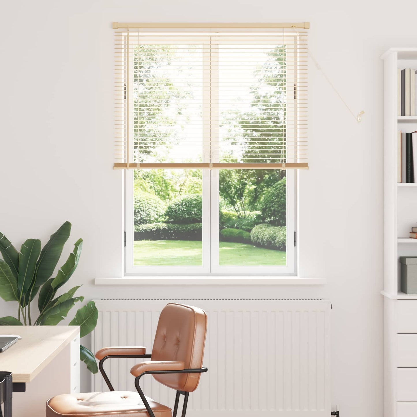 Tenda veneziana Vidaxx marrone chiaro con motivo 150 x 90 cm in PVC