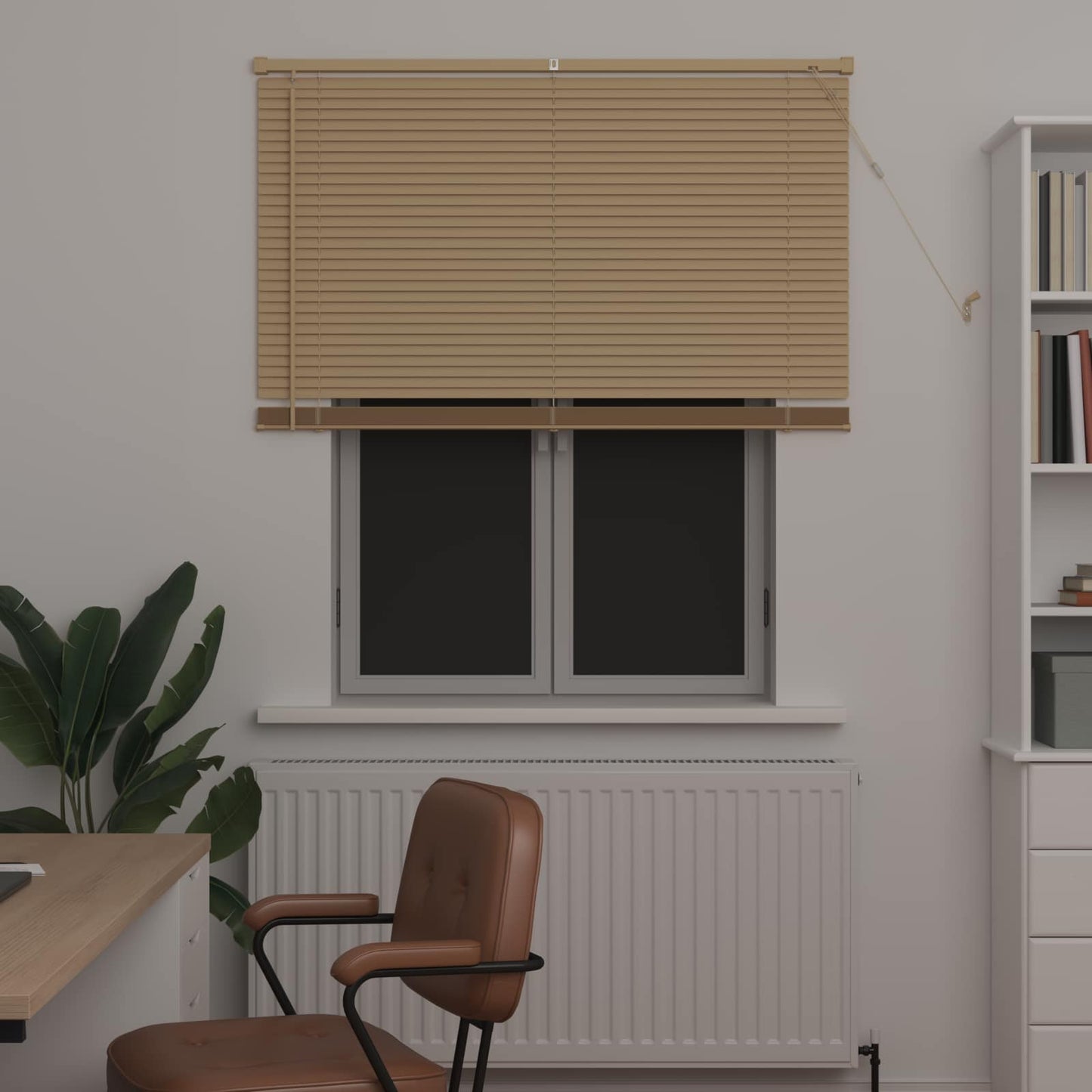 Tenda veneziana Vidaxx marrone chiaro con motivo 150 x 120 cm in PVC