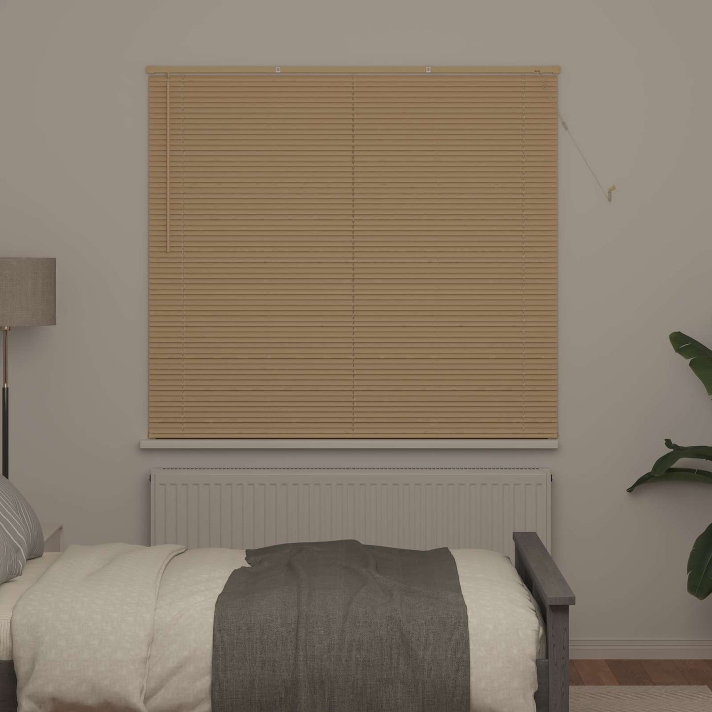 Vidaxl venetiaanse blind lichtbruin met patroon 150 x 160 cm pvc