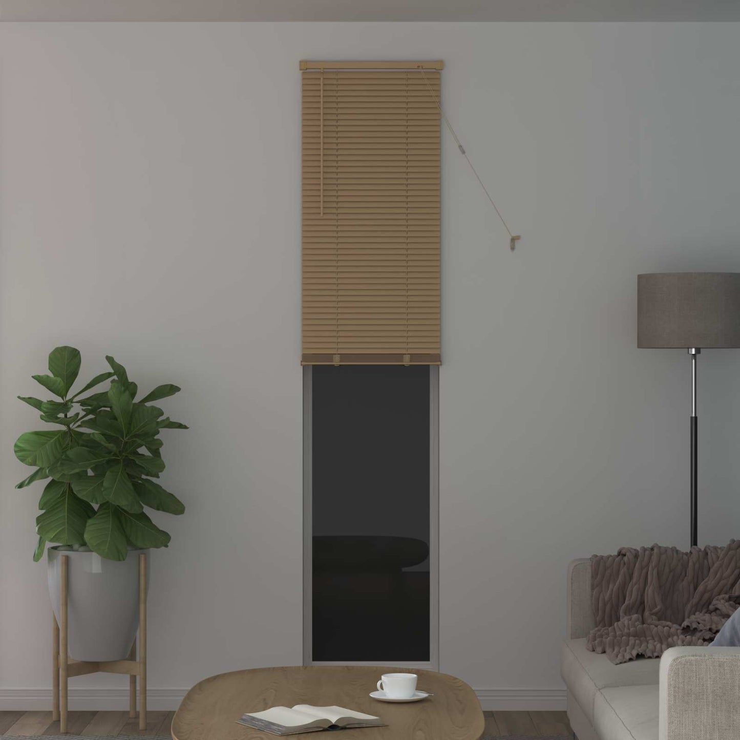 Vidaxx persiana veneciana marrón claro con estampado 213 x 60 cm PVC