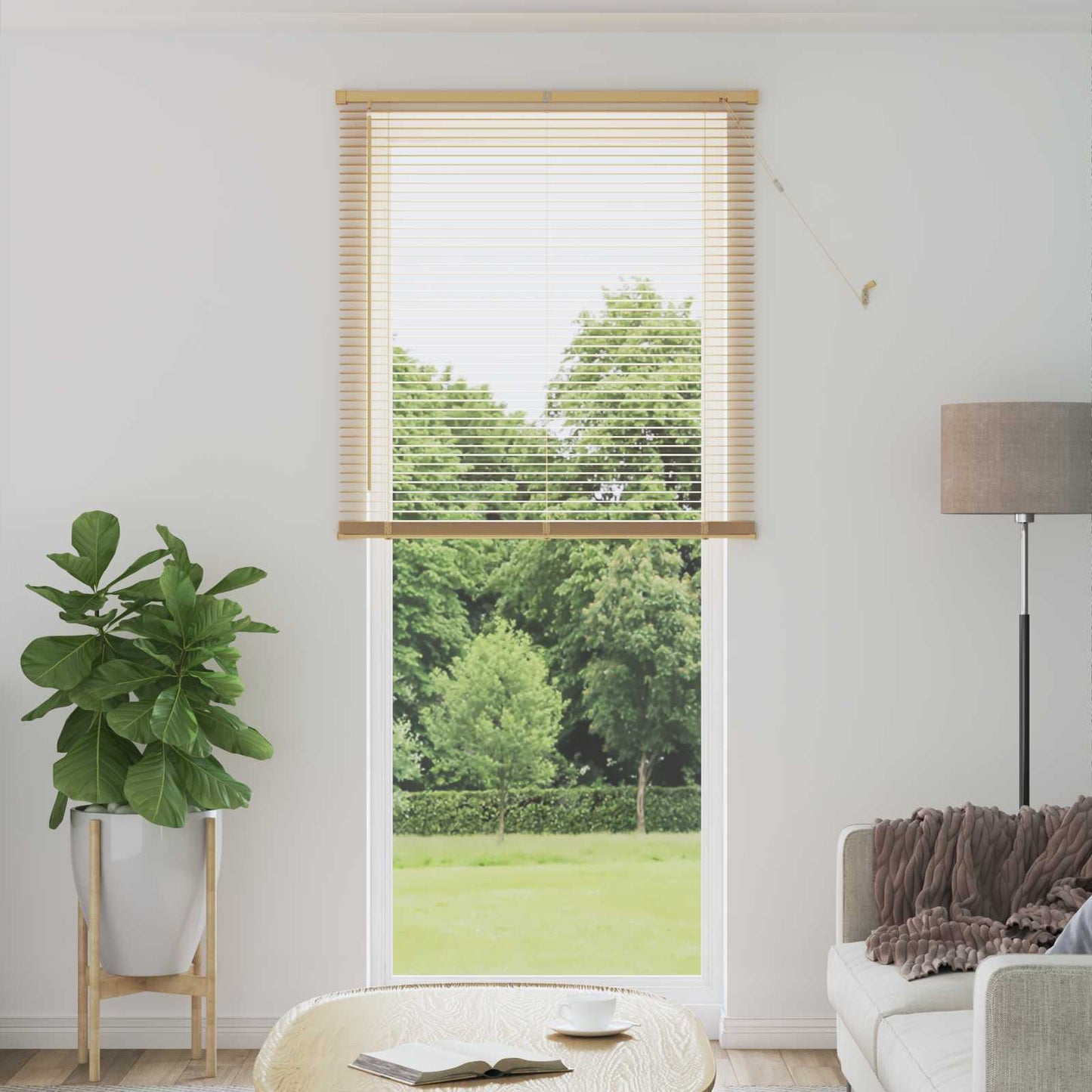 Vidaxl venetiaanse blind lichtbruin met patroon 213 x 100 cm pvc