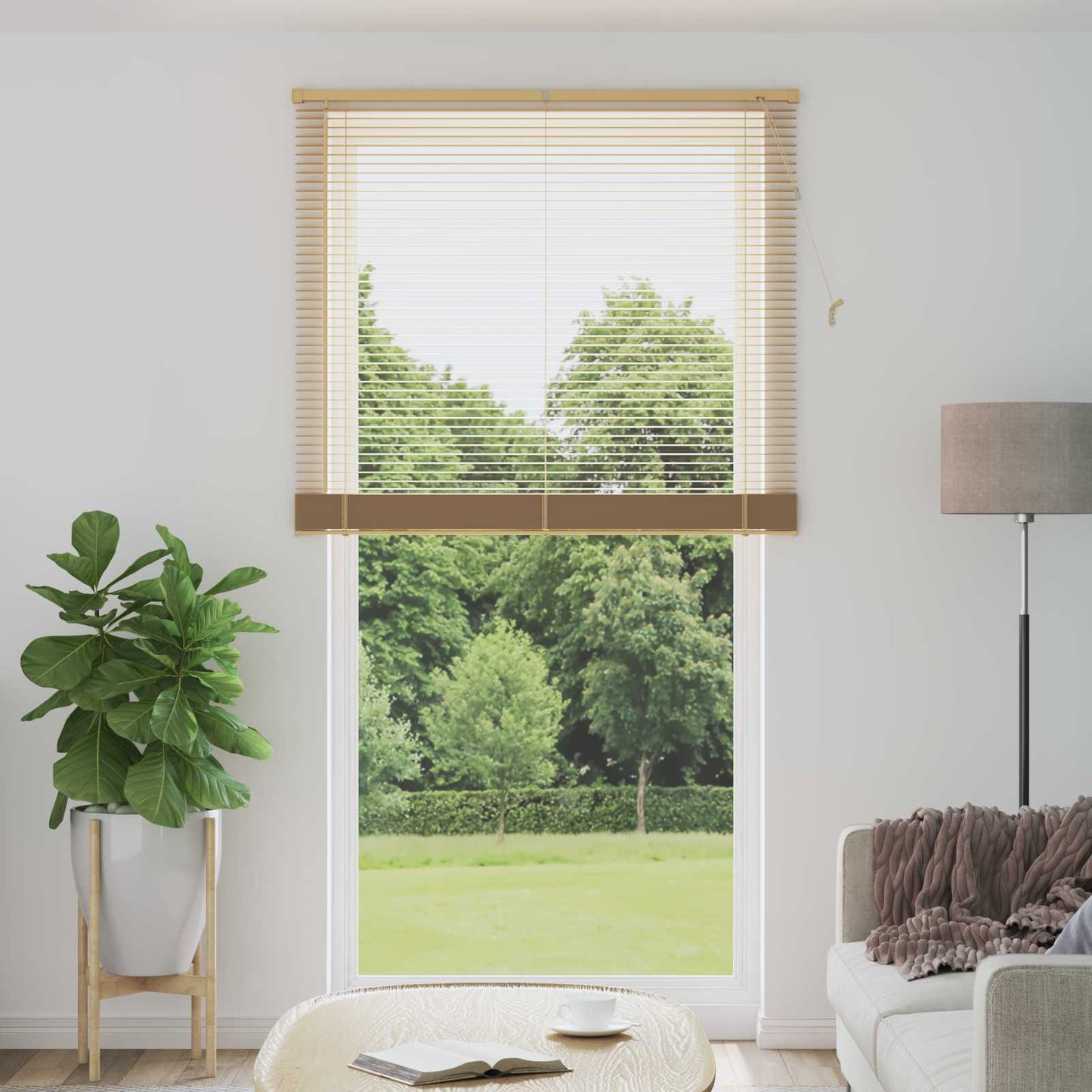 Vidaxl venetiaanse blind lichtbruin met patroon 213 x 120 cm pvc