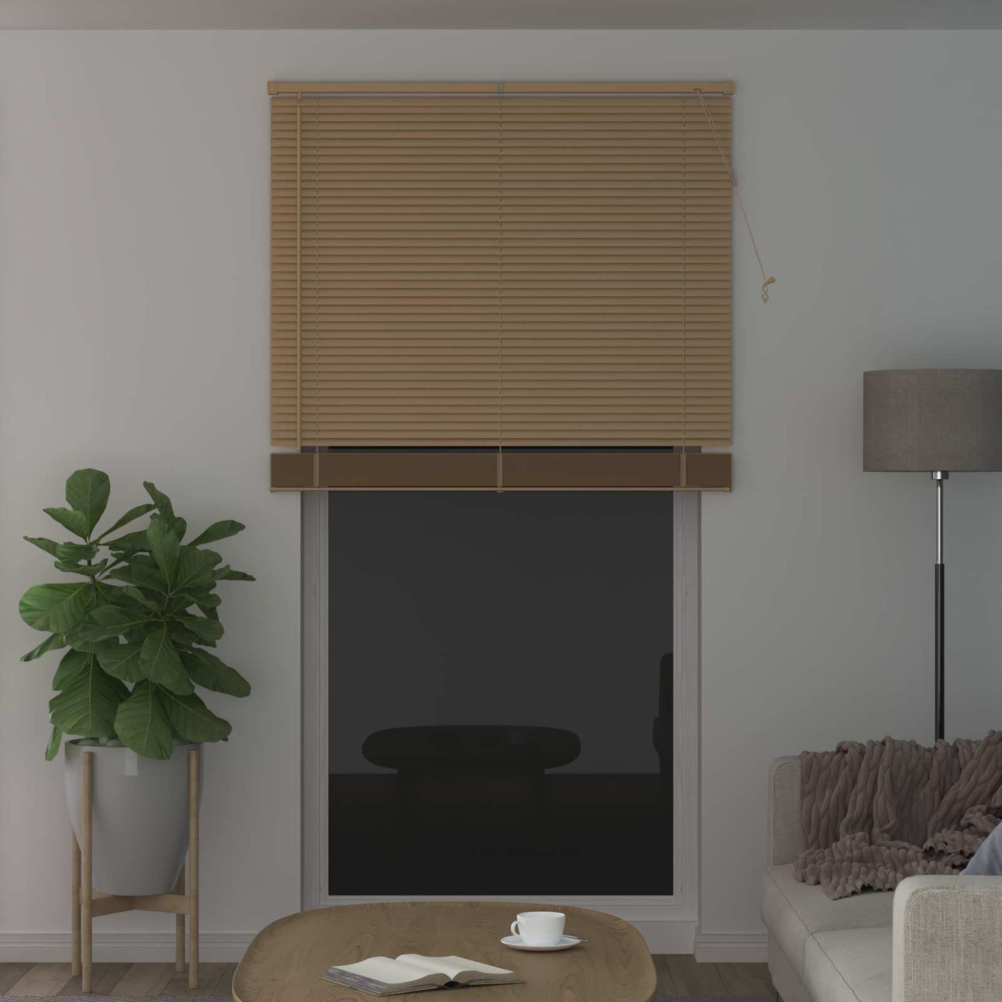 Vidaxl venetiaanse blind lichtbruin met patroon 213 x 120 cm pvc
