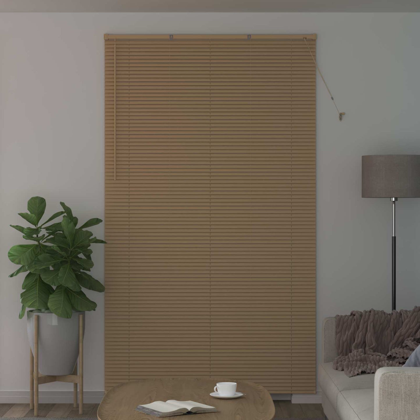 Vidaxl venetiaanse blind lichtbruin met patroon 213 x 140 cm pvc