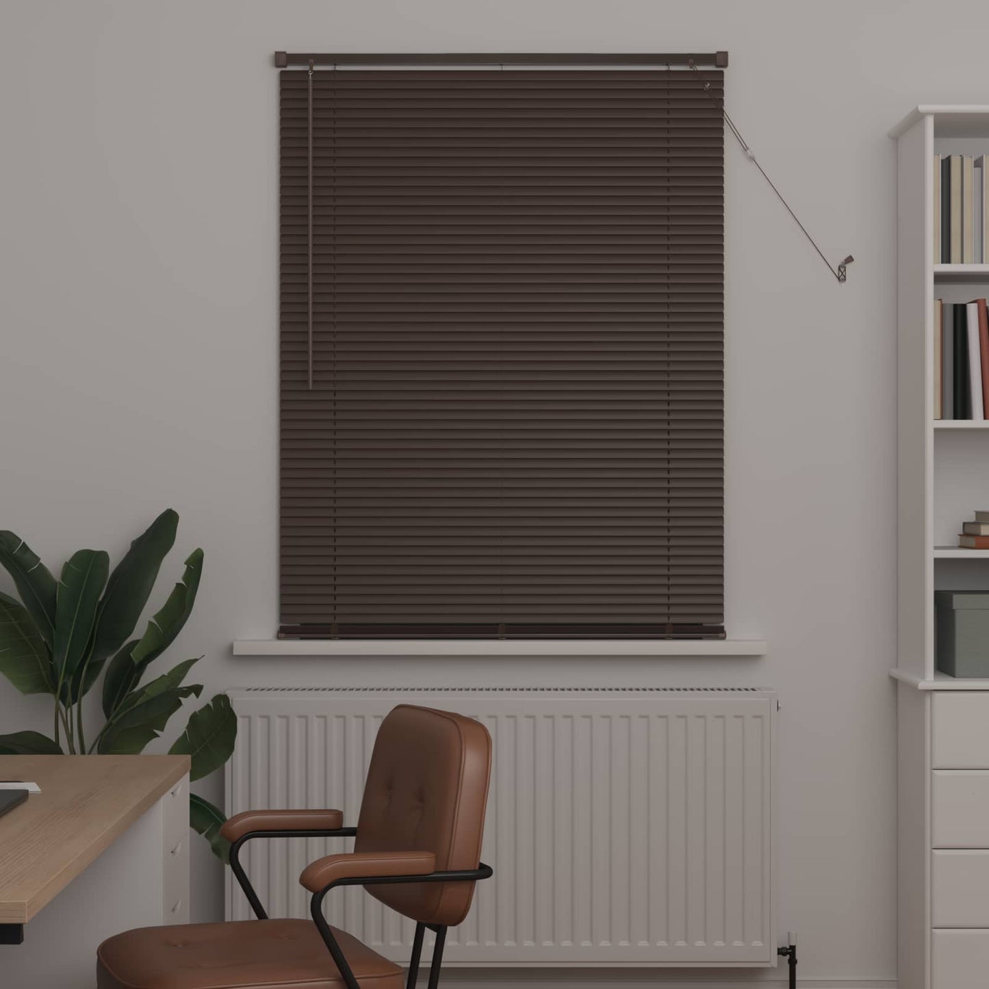 Vidaxx persiana veneciana marrón oscuro con estampado 150 x 70 cm PVC