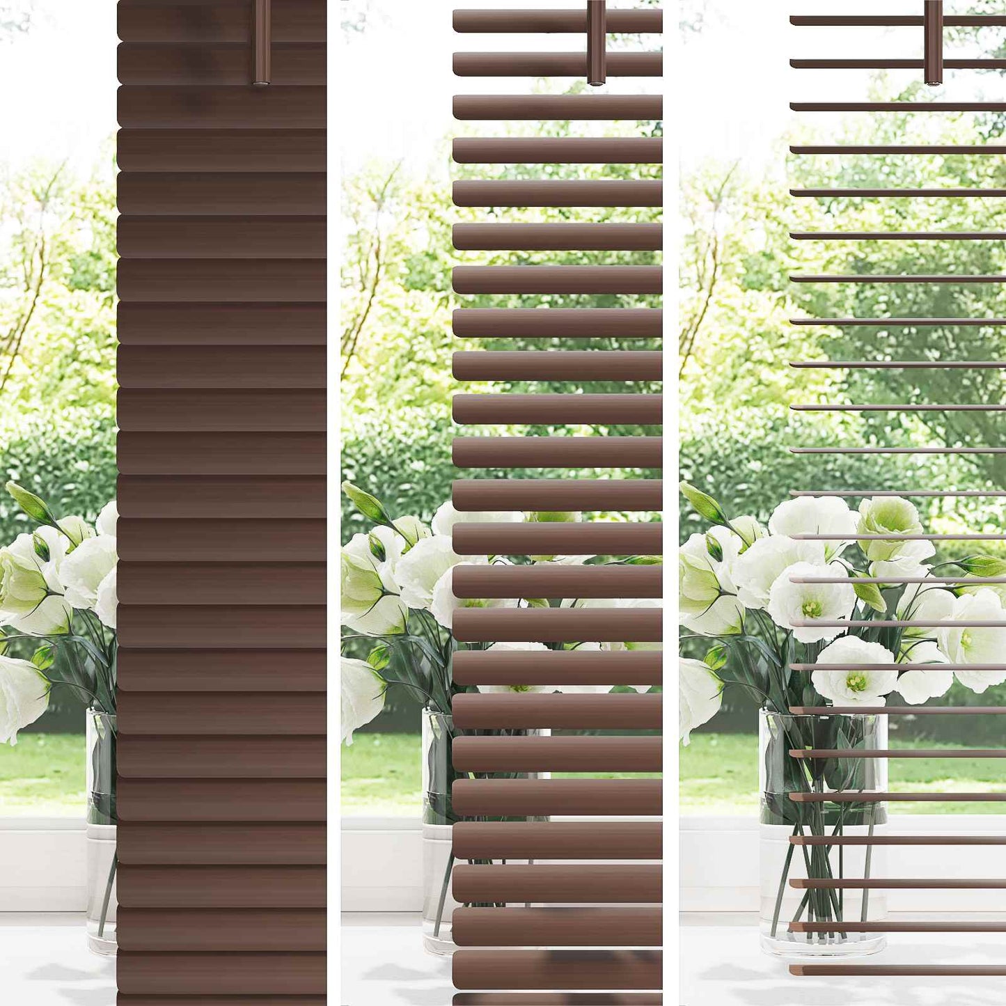 Vidaxl venetiaanse blind donkerbruin met patroon 150 x 110 cm pvc