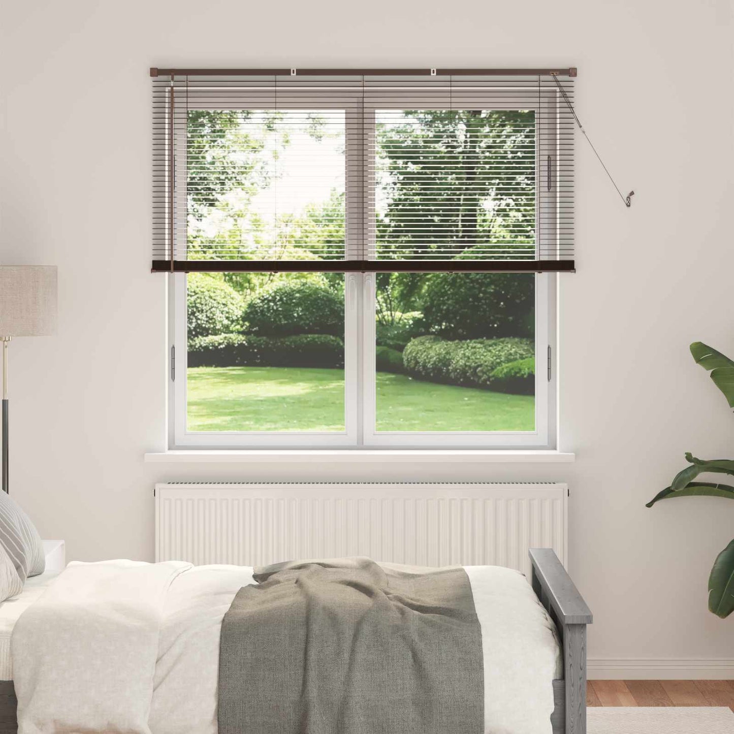 Tenda Vidaxxl marrone scuro con motivo legno 160 x 150 cm in PVC