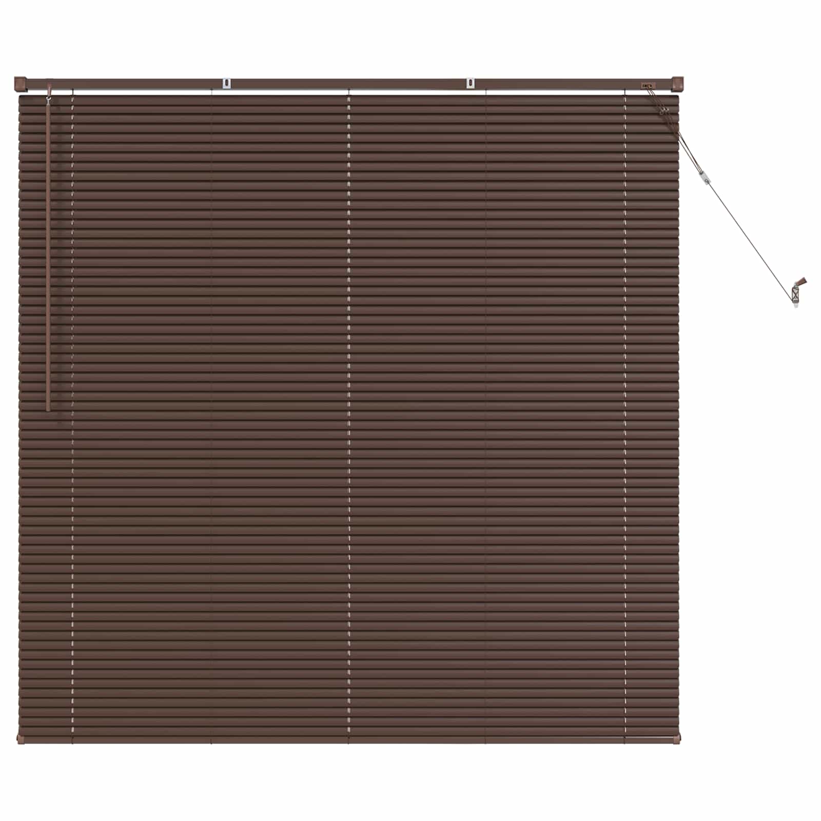 Vidaxl jaloezie donkerbruin met houtpatroon 160 x 150 cm pvc