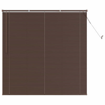 Vidaxl jaloezie donkerbruin met houtpatroon 160 x 150 cm pvc