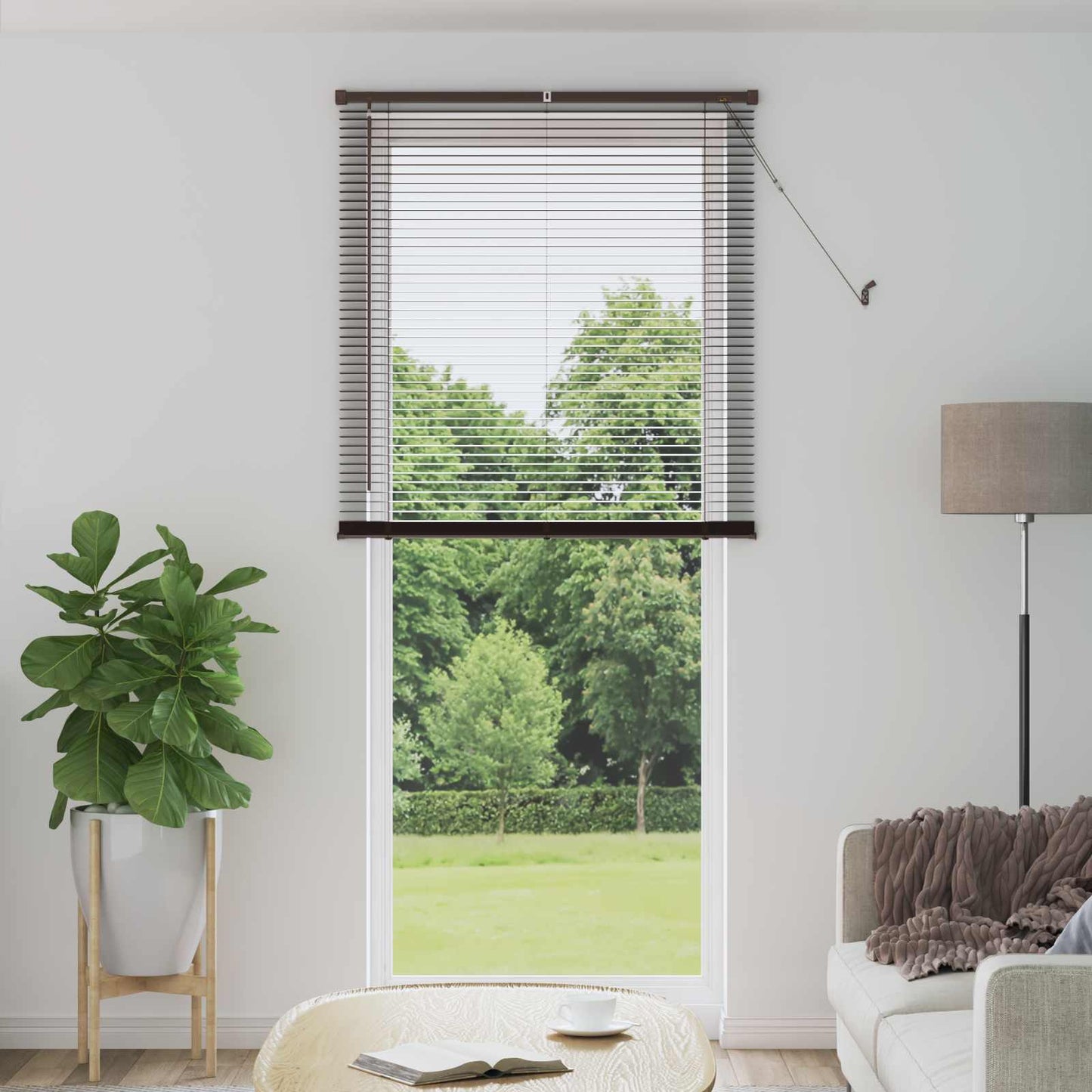 Vidaxx persiana veneciana marrón oscuro con estampado 213 x 90 cm PVC