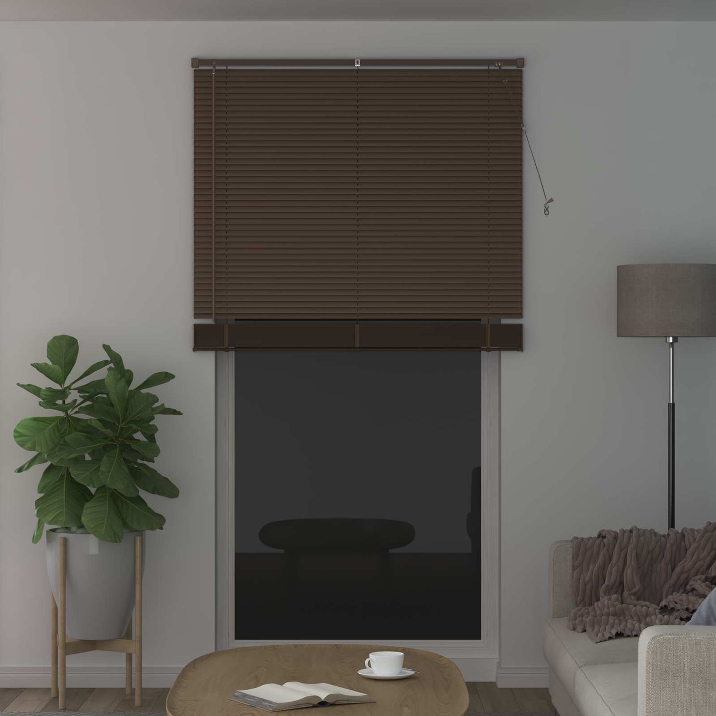 Vidaxl venetiaanse blind donkerbruin met patroon 213 x 120 cm pvc