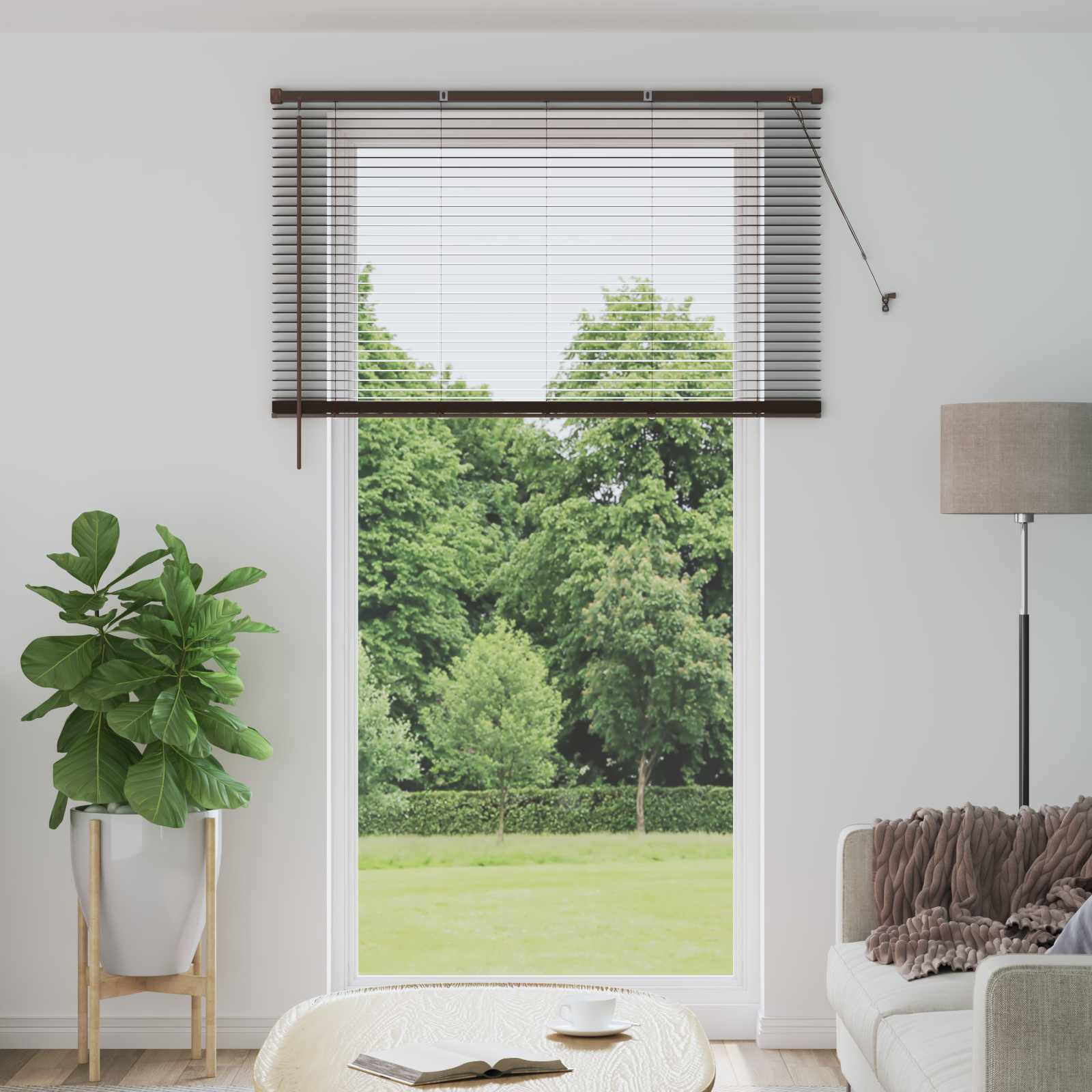Vidaxl venetiaanse blind donkerbruin met patroon 213 x 130 cm pvc