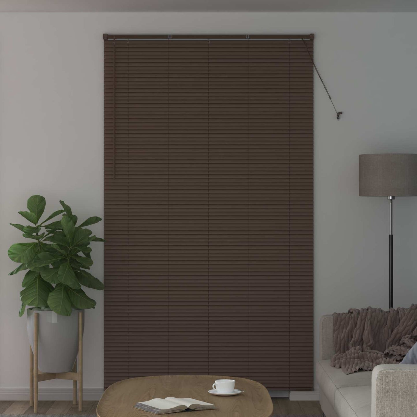 Vidaxl venetiaanse blind donkerbruin met patroon 213 x 130 cm pvc