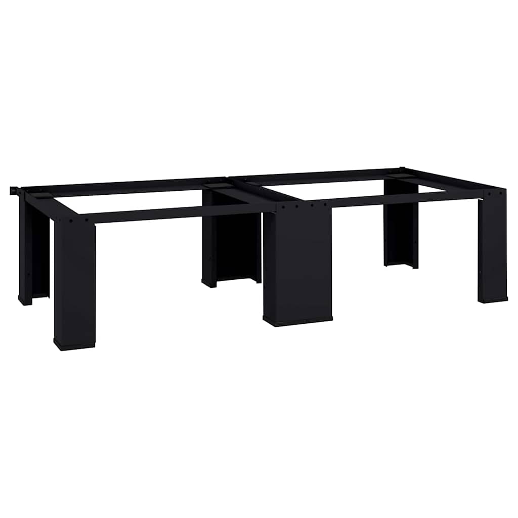 Base per lavatrice Vidaxl 2 pz nero 127 x 54,5 x 32,5 cm acciaio