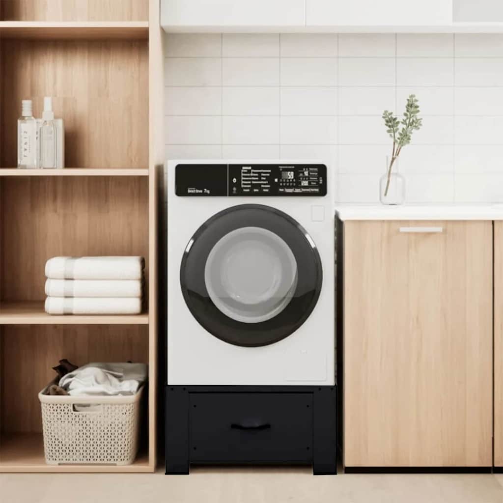 Base per lavatrice Vidaxx nera 64 x 55 x 32,5 cm in acciaio