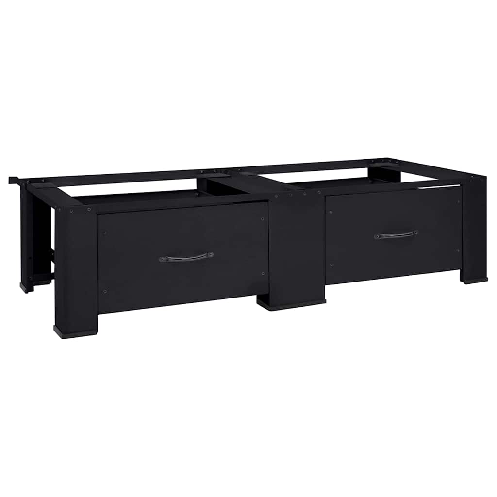 Base per lavatrice Vidaxl 2 pz nero 127 x 54,5 x 32,5 cm acciaio