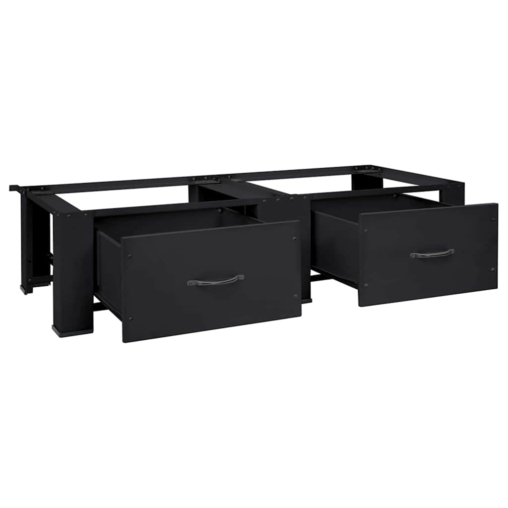 Base per lavatrice Vidaxl 2 pz nero 127 x 54,5 x 32,5 cm acciaio