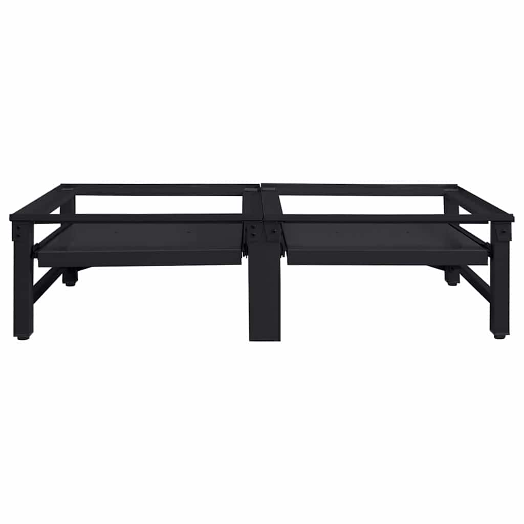 Base per lavatrice Vidaxl 2 pz nero 124,5 x 61,5 x 32,5 cm acciaio