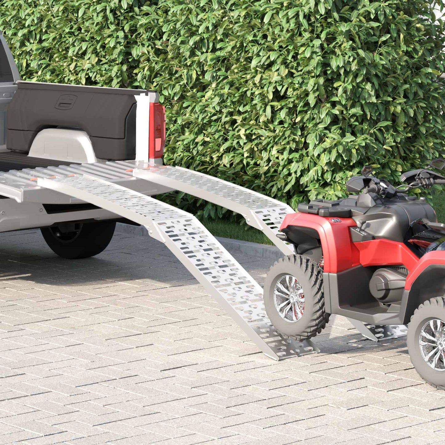 Vidaxl rampa para moto 680 kg 2 uds plata 222 x 28 x 5 cm aluminio