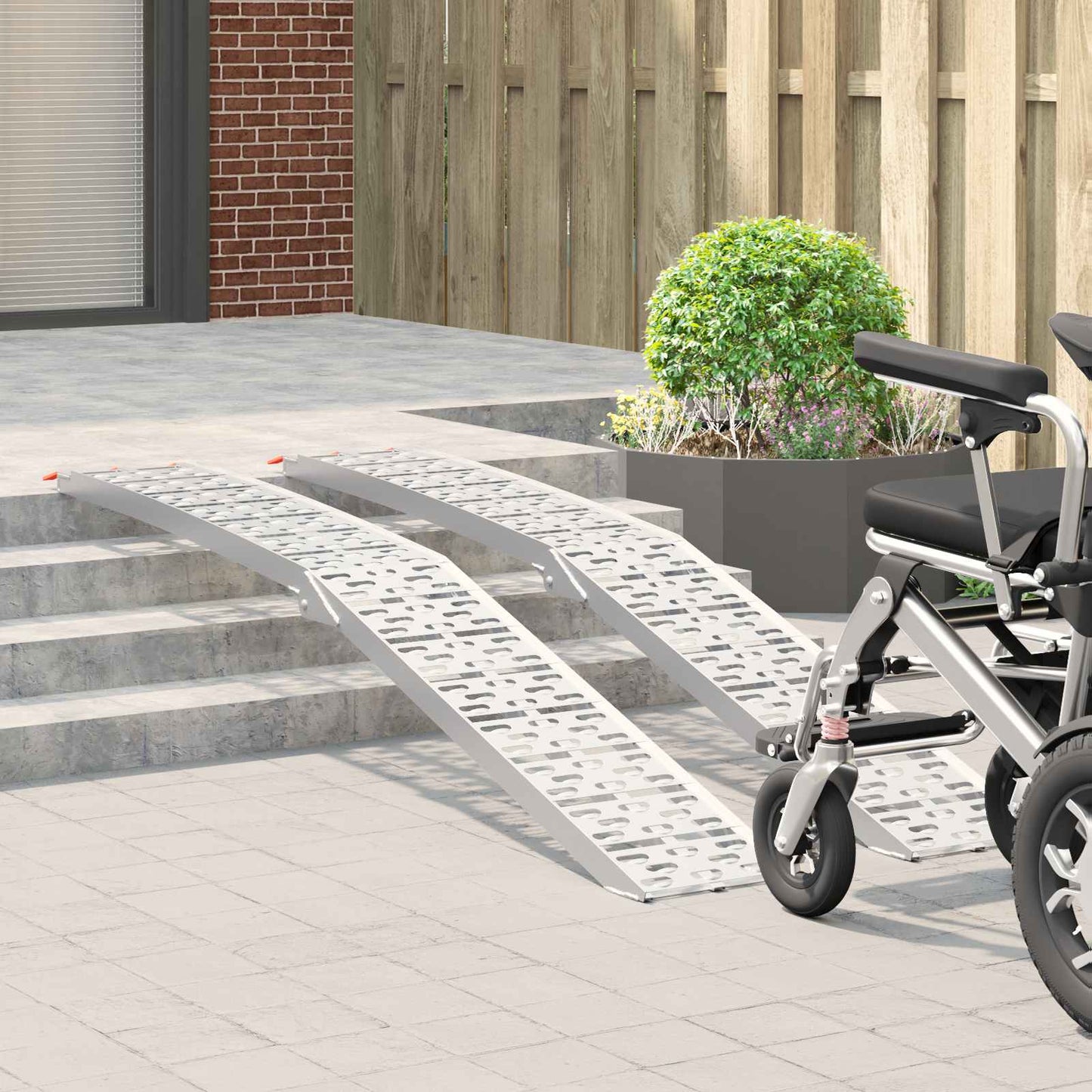 Vidaxl rampa para moto 680 kg 2 uds plata 222 x 28 x 5 cm aluminio