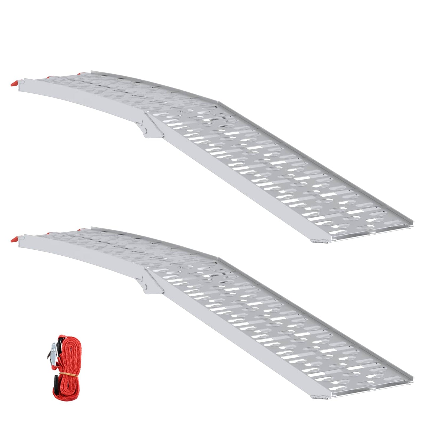 Vidaxl rampa para moto 680 kg 2 uds plata 222 x 28 x 5 cm aluminio