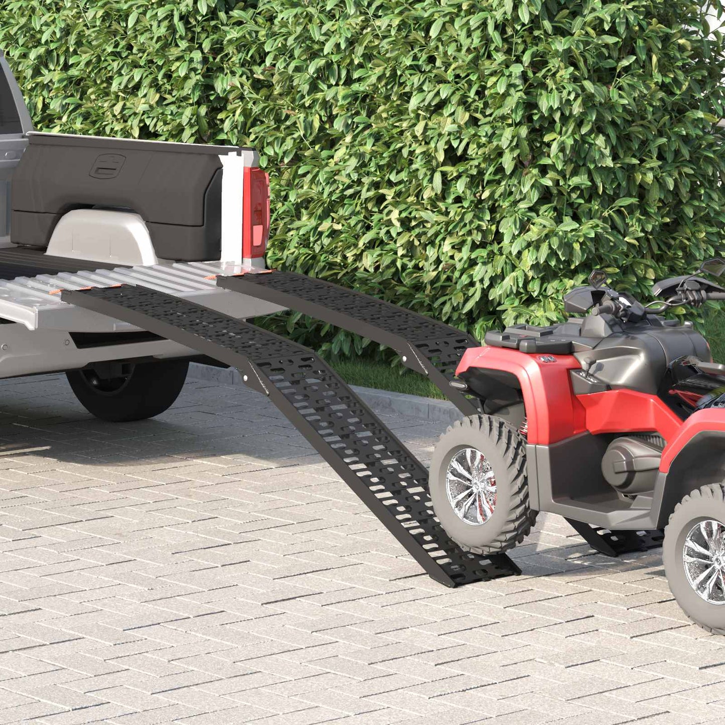 Vidaxl rampa per moto 680 kg 2 pz nero 222 x 28 x 5 cm alluminio