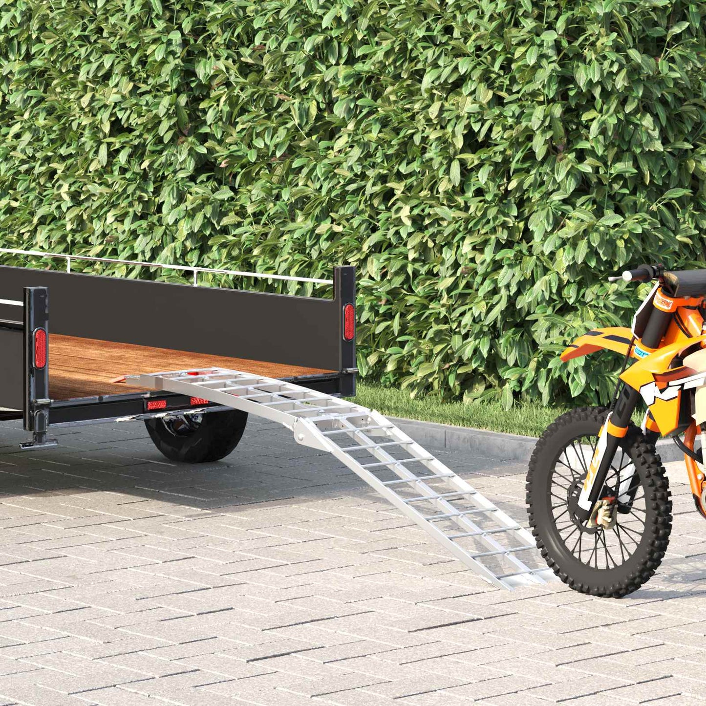 Rampa per moto Vidaxl argento 180 x 28 x 5 cm in alluminio