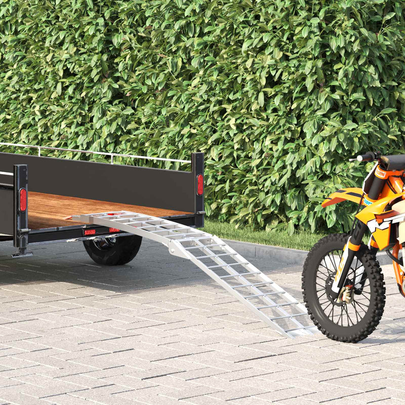 Vidaxl motorfietshelling zilver 180 x 28 x 5 cm aluminium