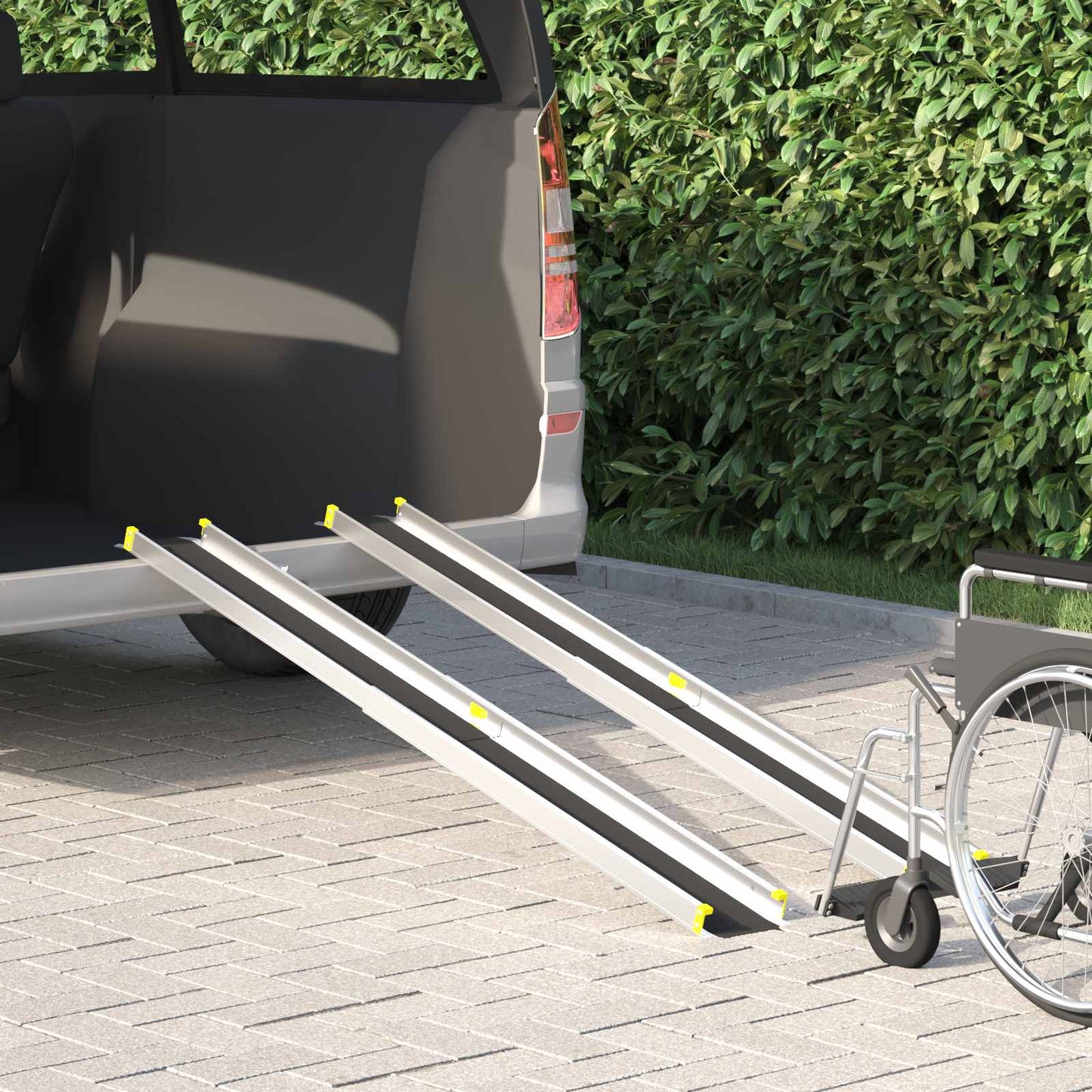 Rampa Vidaxx per sedie a rotelle 270 kg 2 pezzi nero 183 x 19 x 5,6 cm