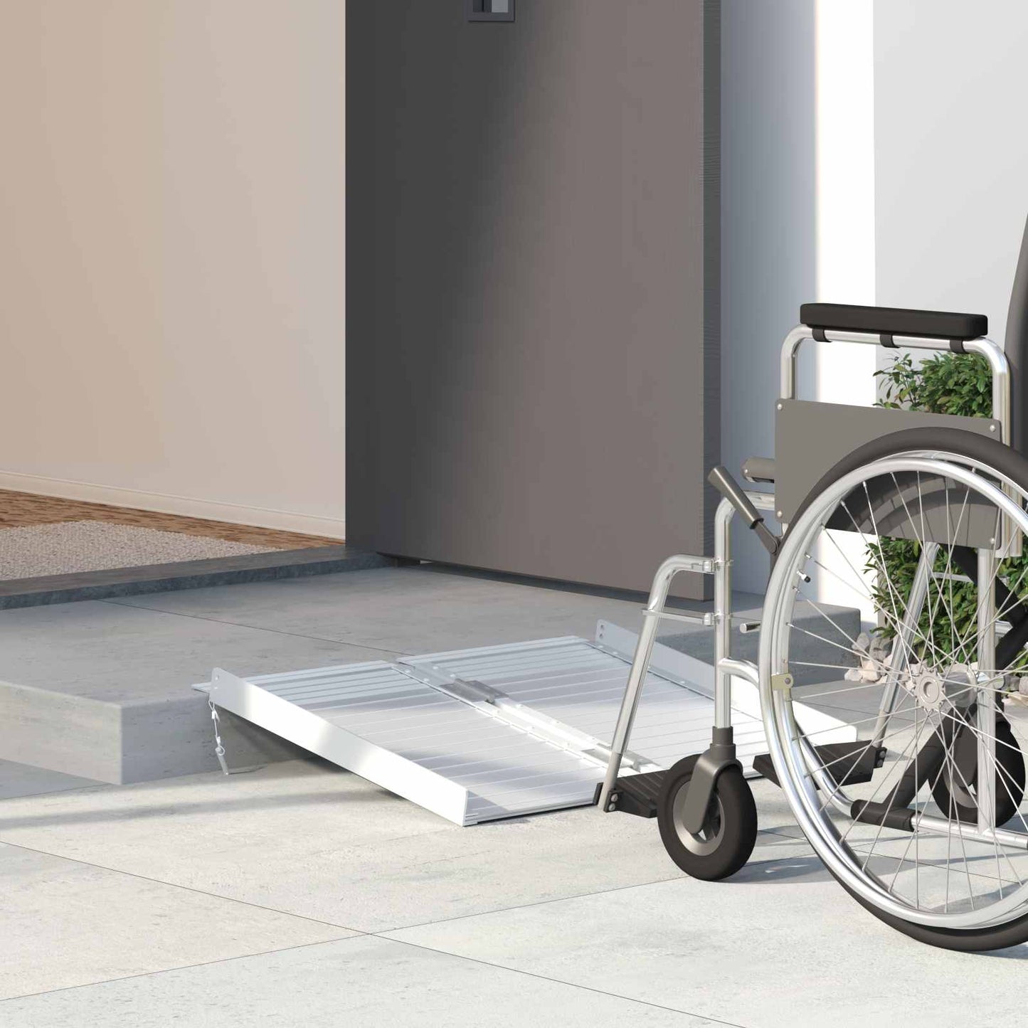 Rampa per sedia a rotelle Vidaxx 270 kg argento 62 x 73 x 5 cm alluminio