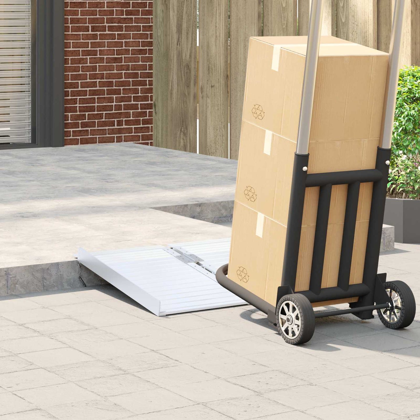 Rampa per sedia a rotelle Vidaxx 270 kg argento 62 x 73 x 5 cm alluminio