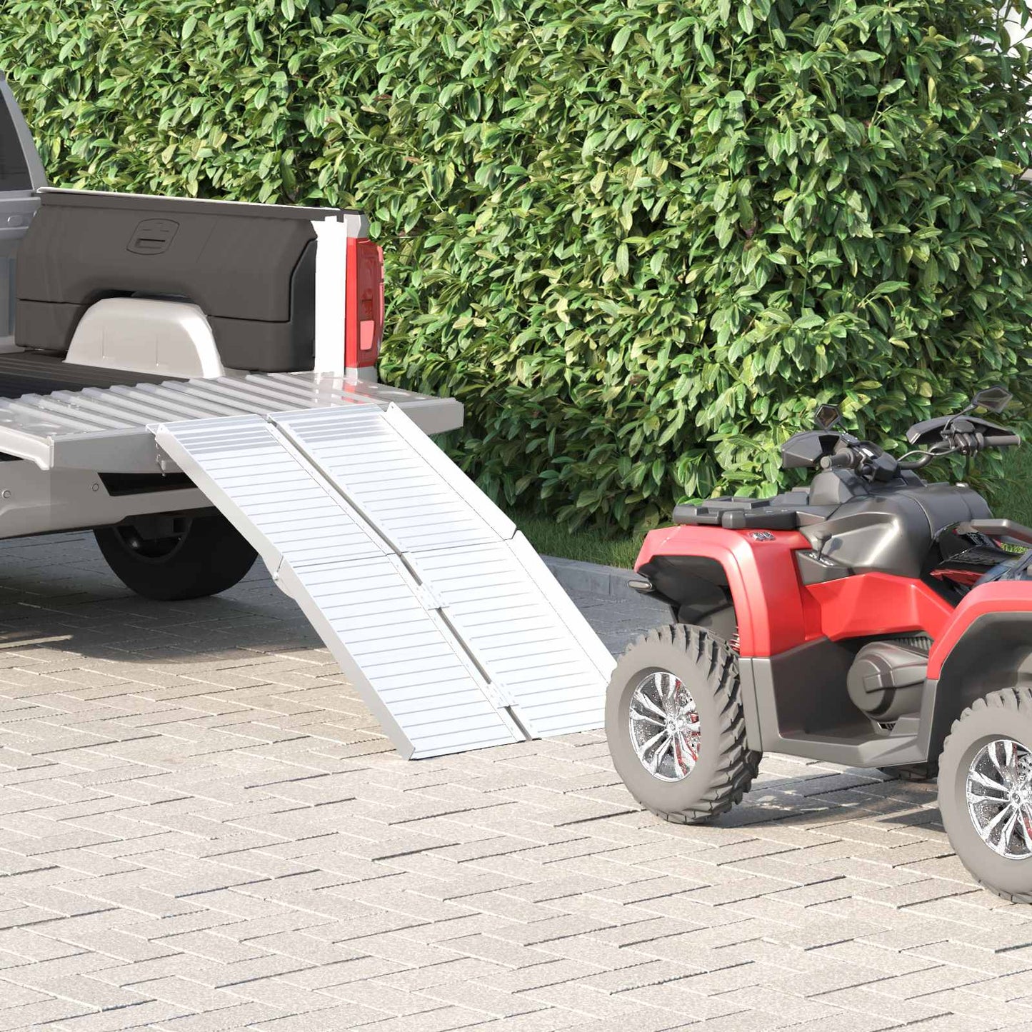 Rampa per sedia a rotelle VidaXL 270 kg argento 92 x 73 x 5 cm alluminio