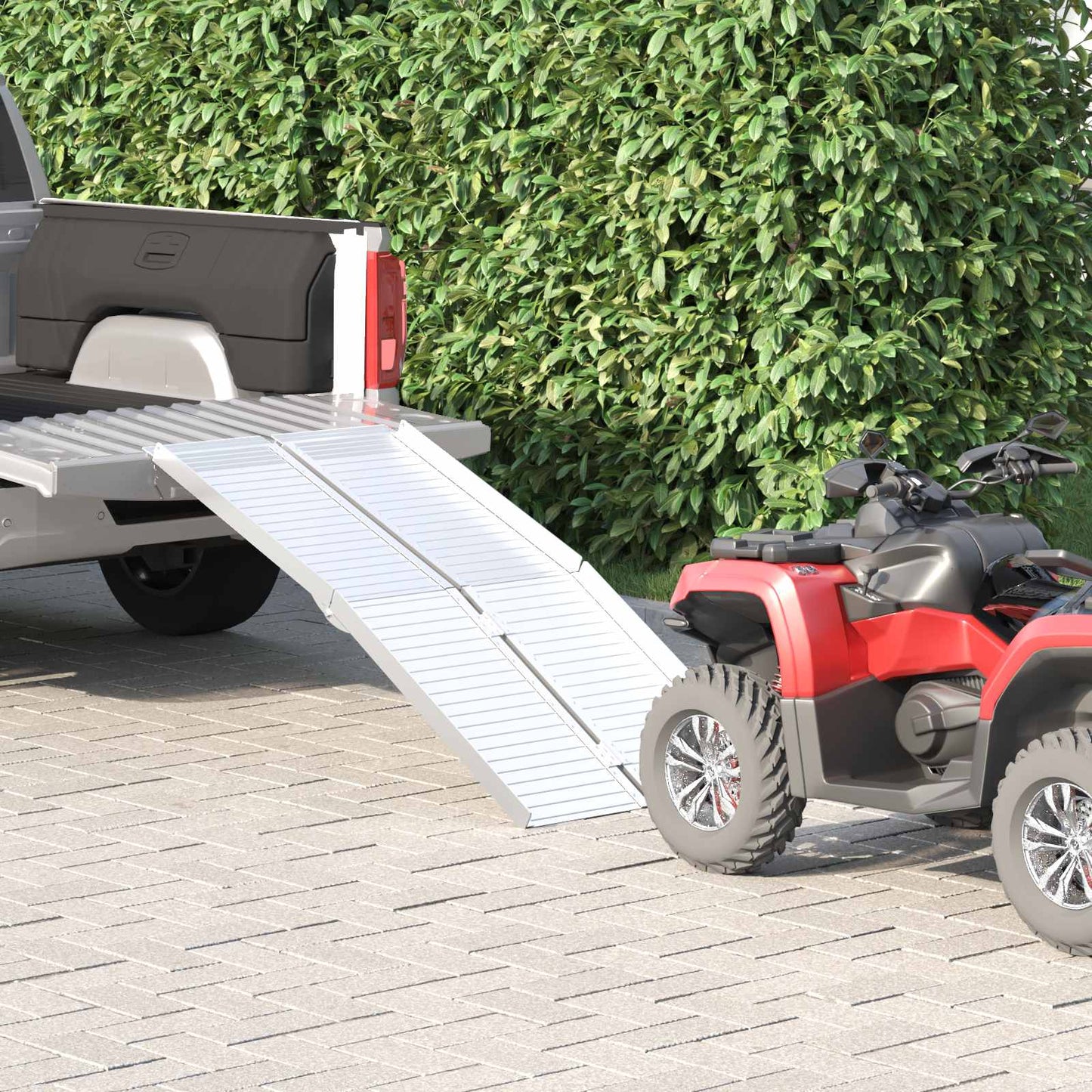 VidaXL rampa para silla de ruedas 270 kg plata 92 x 73 x 5 cm aluminio