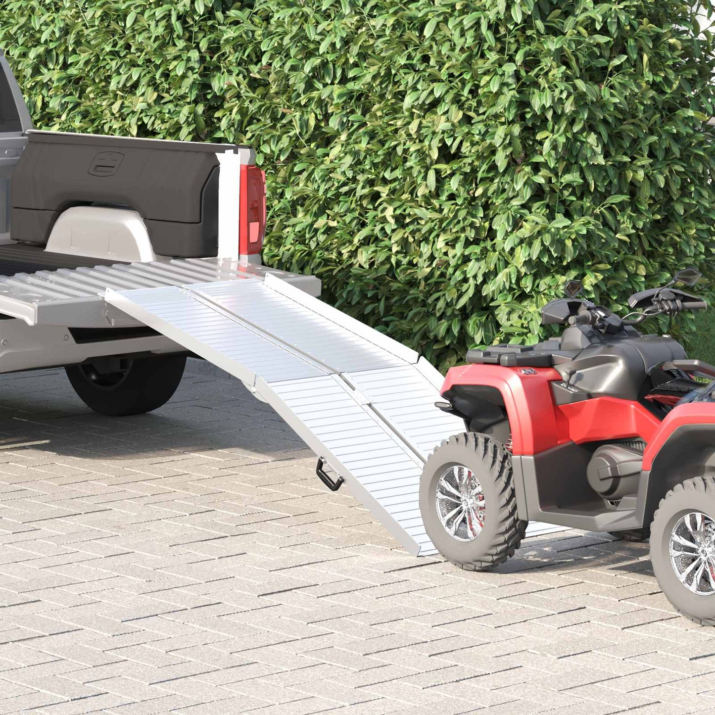 Rampa per sedia a rotelle VidaXL 270 kg argento 92 x 73 x 5 cm alluminio