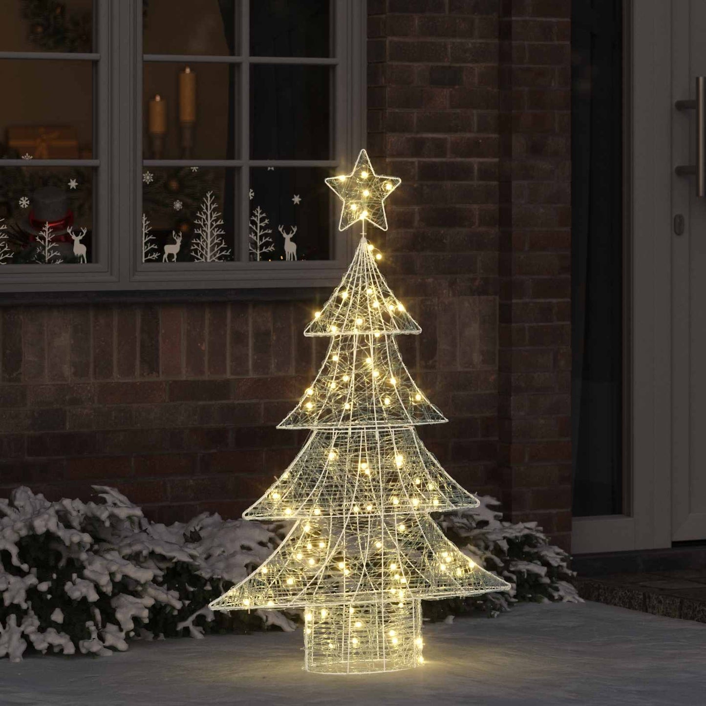 VidaXL albero di Natale con 100 LED bianco caldo da 120 cm in acrilico