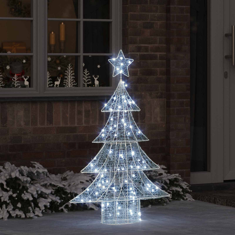 VidaXL Albero di Natale con 100 LED bianco freddo da 120 cm in acrilico