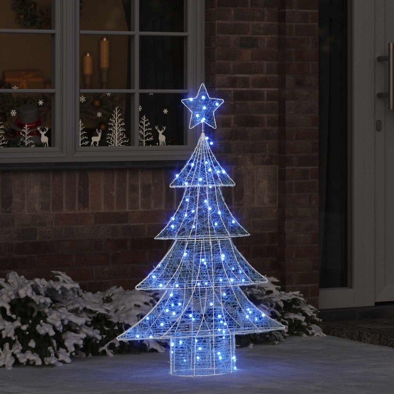 VidaXL Albero di Natale con 100 LED blu 120 cm in acrilico