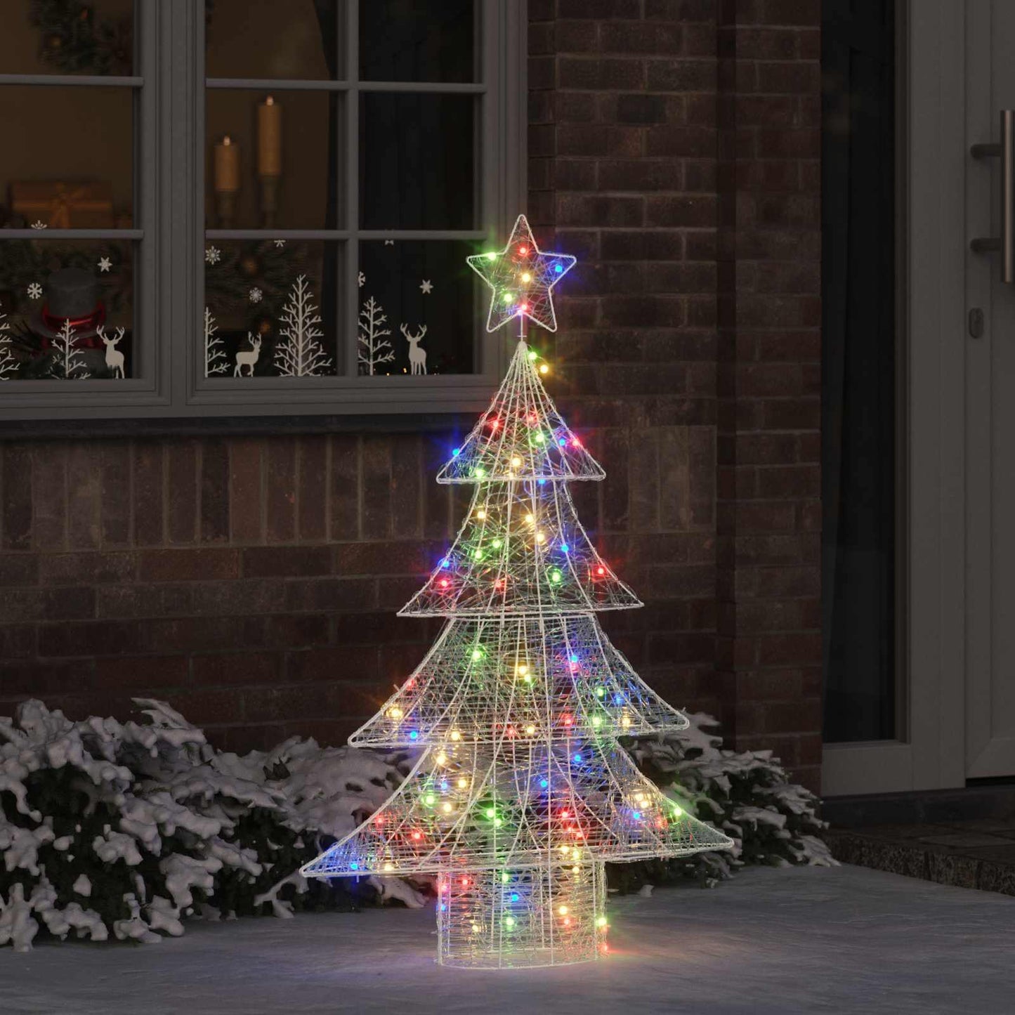 VidaXL Albero di Natale con 100 LED multicolori in acrilico da 120 cm