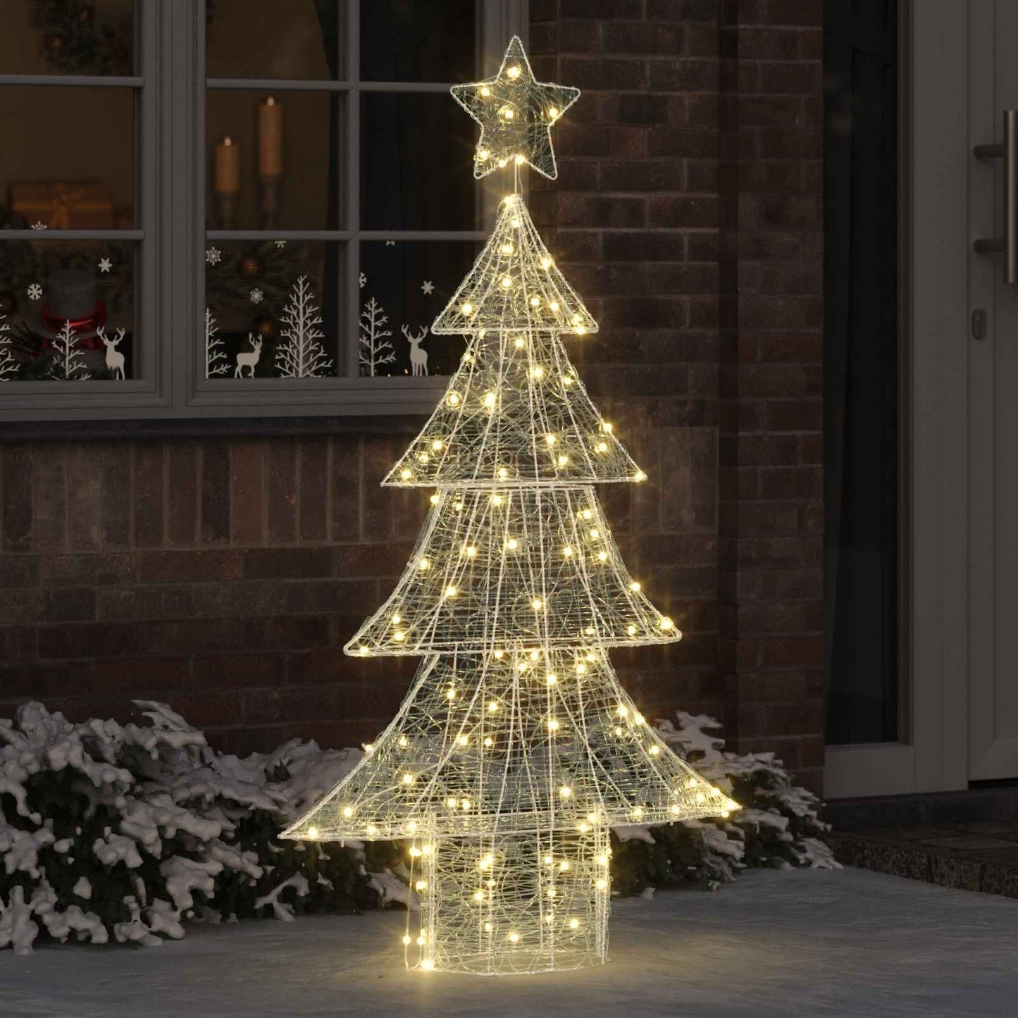 Vidaxl kerstboom met 160 led warmwit 150 cm acryl