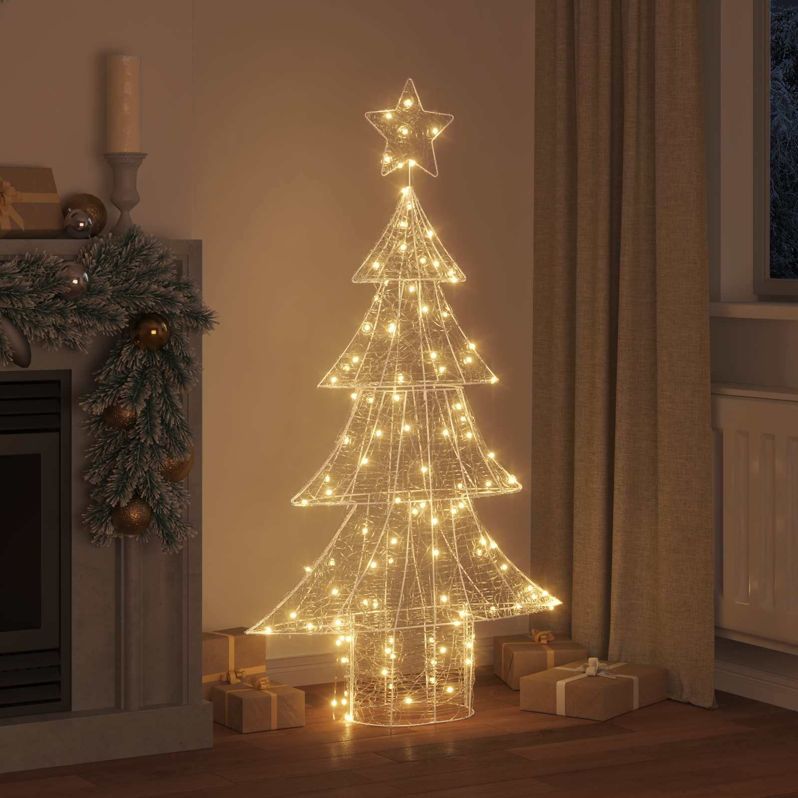 Vidaxx Árbol de Navidad con 160 LED blanco cálido 150 cm acrílico