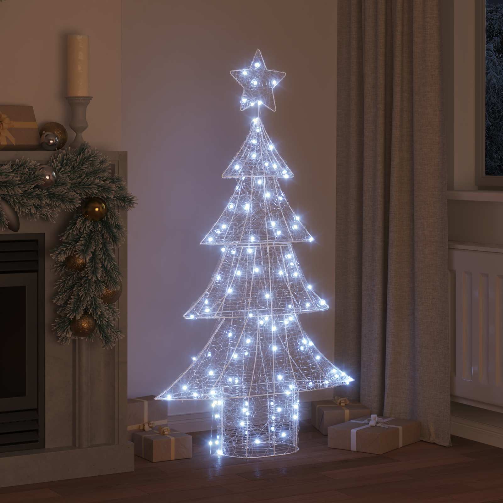 VidaXL Árbol de Navidad con 160 LED blanco frío 150 cm acrílico