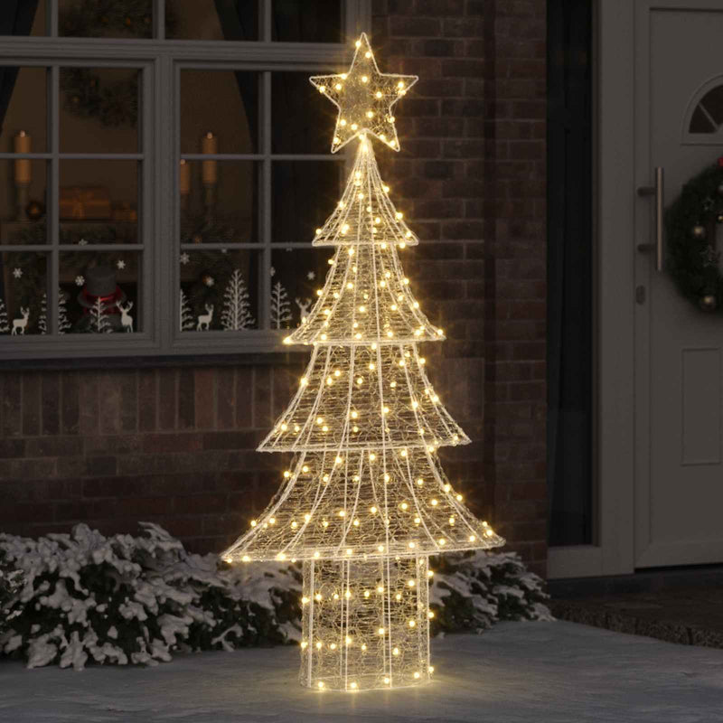 VidaXL Árbol de Navidad con 240 LED blanco cálido 150 cm acrílico