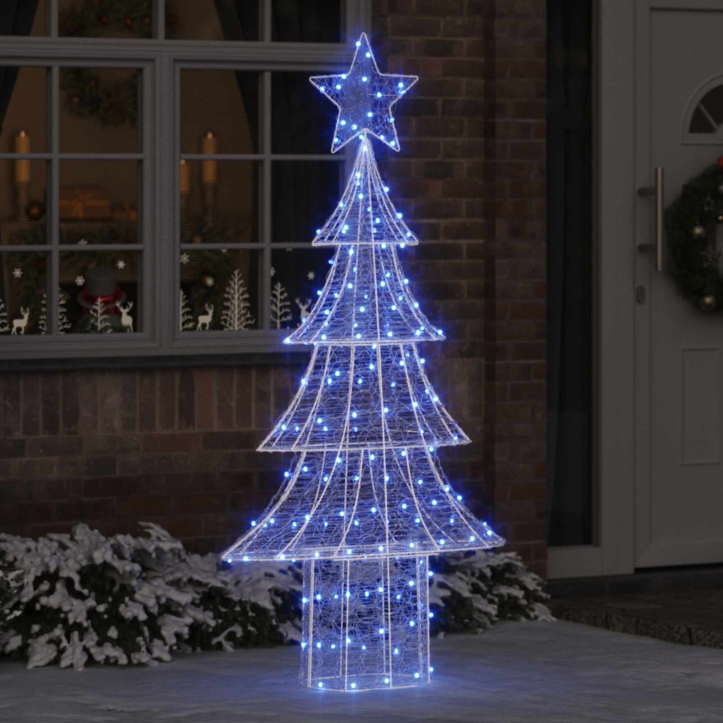 Vidaxl kerstboom met 240 led blauw 180 cm acryl