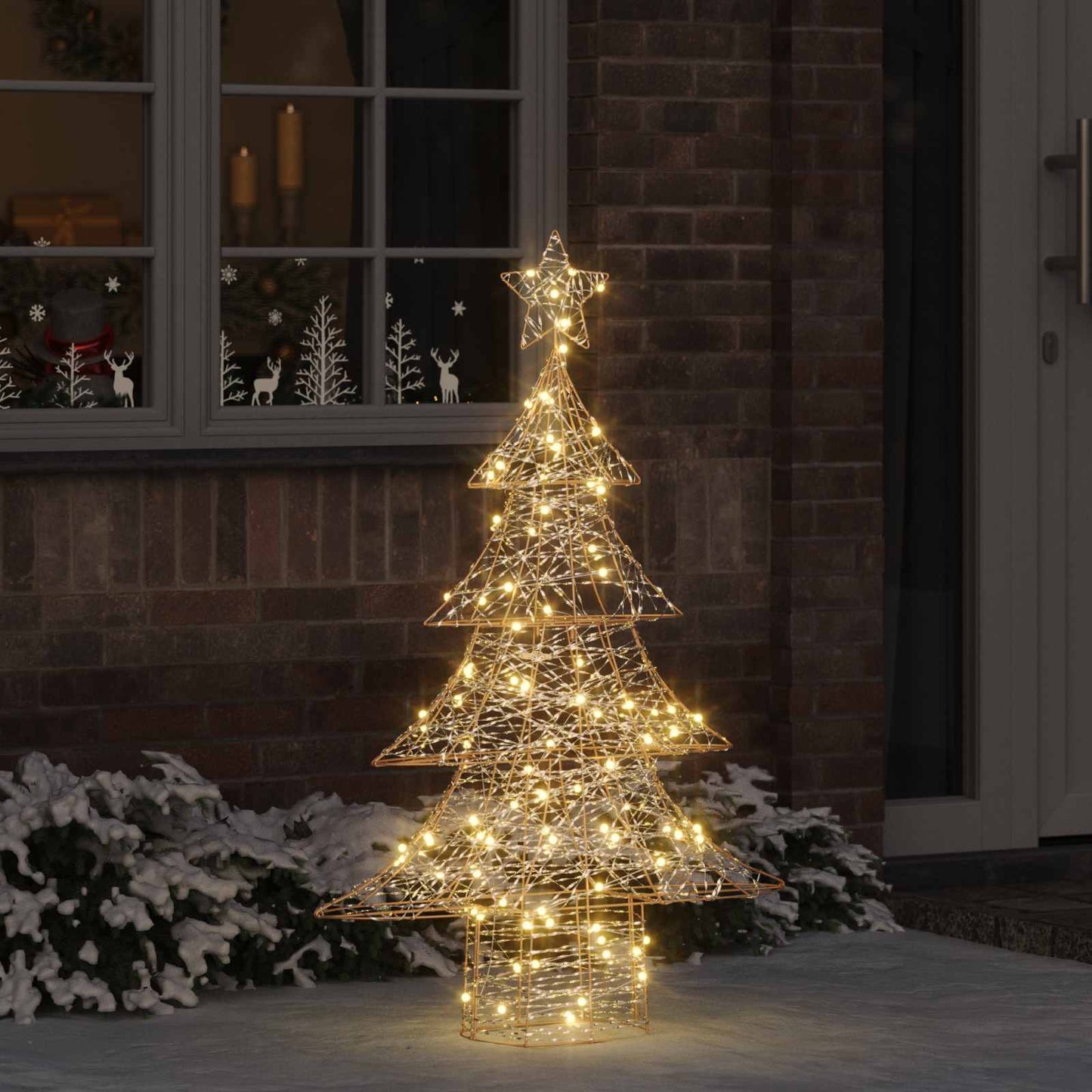 VidaXL Albero di Natale con 120 LED bianco caldo cappello da 120,5 cm