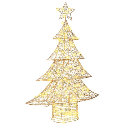 Vidaxl kerstboom met 120 led warmwit 120,5 cm pet