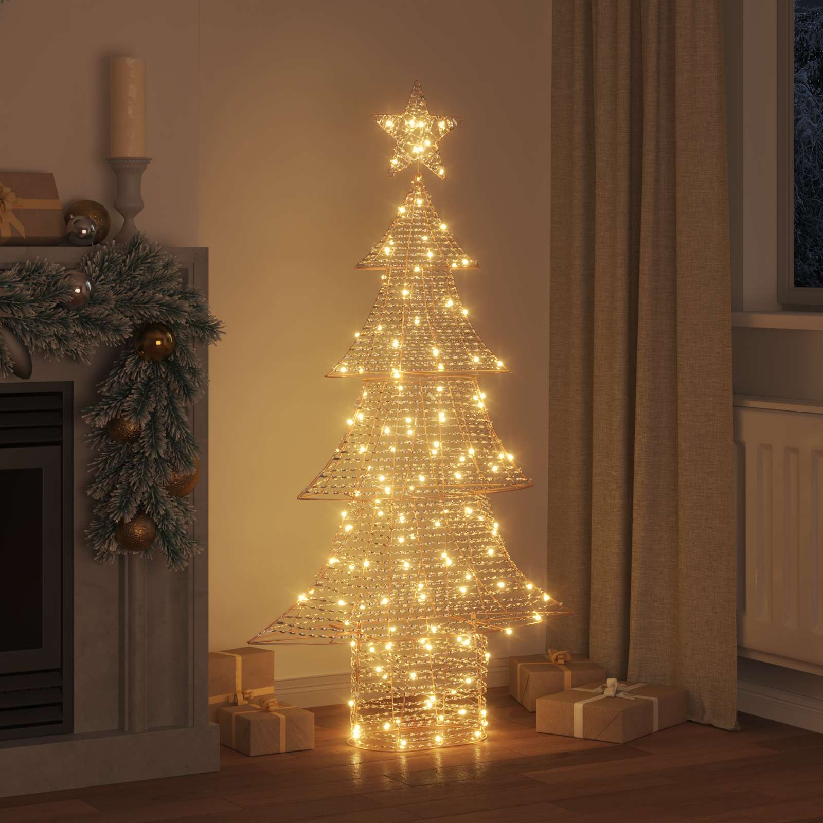 VidaXL Albero di Natale con 160 LED bianco caldo cappello da 151 cm